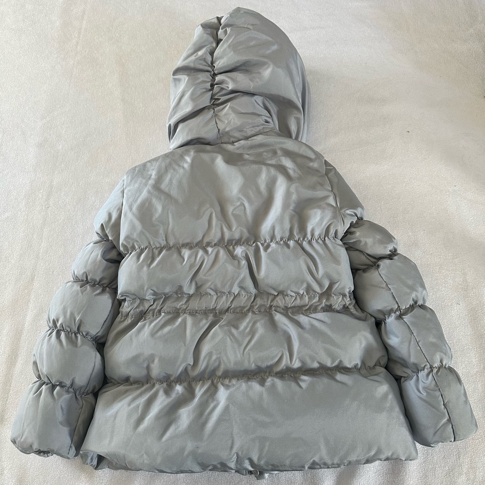 Zara Light Gray Puffer Jacket with Hood - Picture 2 of 3